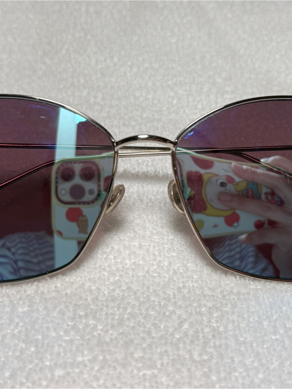 Blenders Summer Azure Unisex Cat Eye Sunglasses Silver Metal Purple Tinted